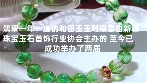 翡翠一年一度的和田玉玉雕展是由新疆珠宝玉石首饰行业协会主办的 至今已成功举办了两届